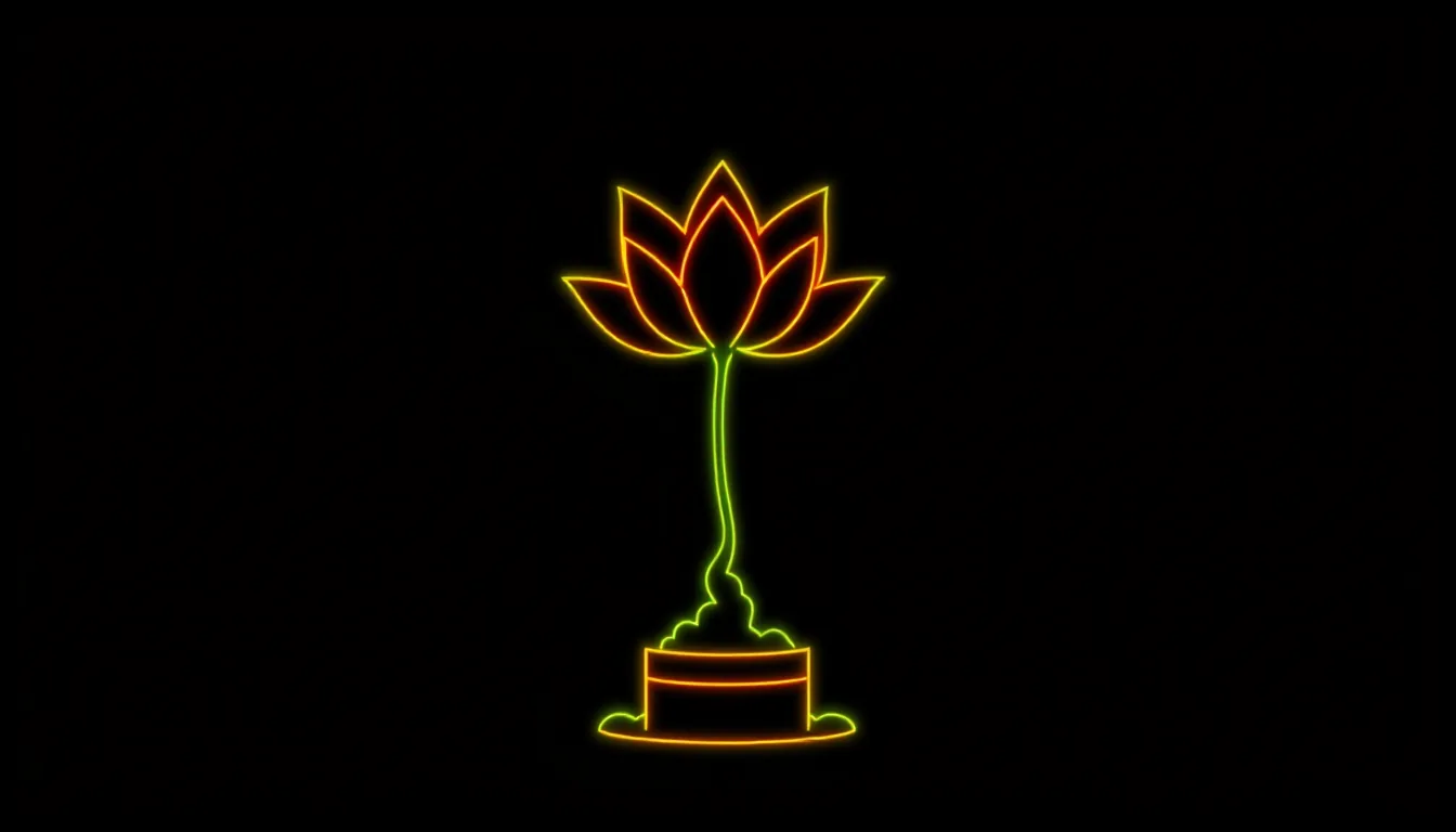 A single lotus flower floats above a small launch ramp, with smoke rising beneath